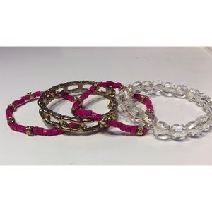 Bracelet bundle set pink gold clear bracelets